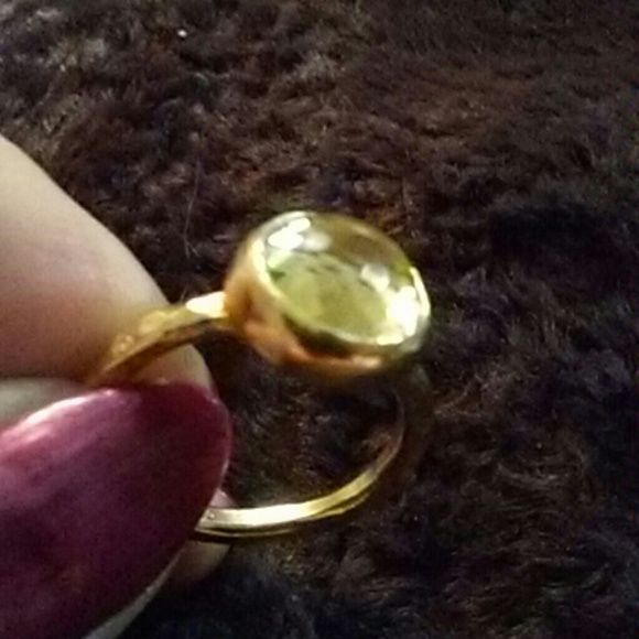 22k Gold Vermeil Solid 925 Sterling Silver Turkish Artisan Ring Faceted Stone 7 - Picture 3 of 6